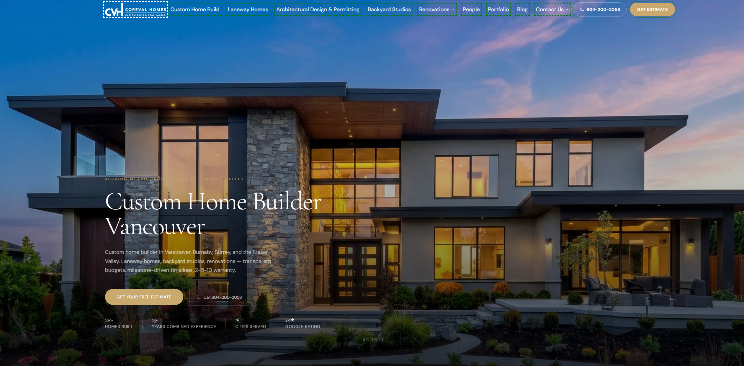 Custom Home Builder Website Rebuild